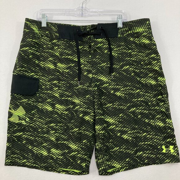 Under Armour Men's Loose Reblek Board Shorts Fuel Green Size 36 Vacation - Picture 1 of 11